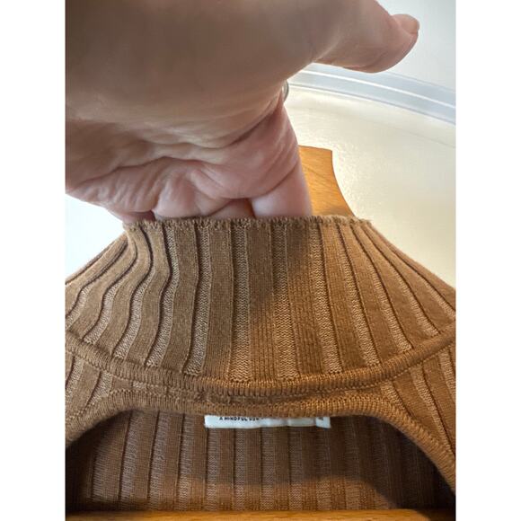 Amur Guadalupe Brown Ribbed Knit Cutout Midi Dress Size M - Picture 7 of 11